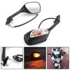 Rear View Side Mirrors With Turn Signals For Suzuki GSXR 600 750 1000 02-15 SV 650 1000 S 03-08 Black