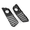 Pair Honeycomb Mesh Fog Light Open Vent Grill Intake For Audi A4 B8 09-12