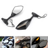 Black Rear View Side Mirrors With LED Turn Signals Fit For Ducati W/Fairing-Mounted Mirrors Black