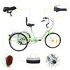 7 Speed 24" Adult 3-Wheel Tricycle Cruise Bike Bicycle With Basket (Pump + Lock) Cyan
