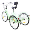 7 Speed 24" Adult 3-Wheel Tricycle Cruise Bike Bicycle With Basket (Pump + Lock) Cyan