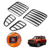 4x Rear Tail Light Lamp Decor Cover Trim Louver Fit for JEEP Renegade 2016-2021 Black