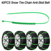 40PCS Snow Tire Chain Anti-Skid Belt Fit for Car Truck SUV Emergency Winter Driving Green