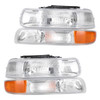 Headlights Assembly+Bumper Signal Lamps For Silverado 99-02/Tahoe Suburban 00-06