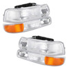 Headlights Assembly+Bumper Signal Lamps For Silverado 99-02/Tahoe Suburban 00-06