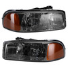 Smoke Black Housing Side Headlights/Lamp Assembly For GMC Sierra Yukon XL 99-06