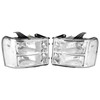 07-13 GMC Sierra 1500 2500HD 3500HD Housing Clear Headlights Assembly Chrome