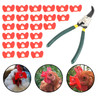 24Pcs Peepers+Pliers Chicken Glasses Poultry Blinders Spectacles Anti-Pecking