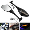 03-14 Honda CBR600RR / 2015 CBR300R / 04-07 CBR1000RR Rear View Side Mirrors With LED Turn Signals Black