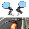 90¡ãFOLDABLE UNIVERSAL MOTORCYCLE MIRRORS REARVIEW fits for Honda Street bike : CB1000R Cruiser and chopper : Shadow Dirt bike : XL1000V Black~BC2