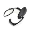 Motorcycle L-bar Retro Oval Rearview Side Mirrors M8 / M10 Pair fits for Suzuki with Standard Metric Screws Black~BC1