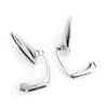 Motorcycle L-bar Retro Oval Rearview Side Mirrors M8 / M10 Pair fits for Honda with Standard Metric Screws Chrome~BC2