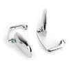 Motorcycle L-bar Retro Oval Rearview Side Mirrors M8 / M10 Pair fits for Honda with Standard Metric Screws Chrome~BC2