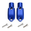CNC Pair Master Cylinder Handlebar Clamps 10mm x 1.25mm Mirror fits for Honda Blue~BC2