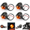 2x Universal Black Mini Turn Signal Light Fit for Suzuki with 10mm Hole Fairing Black