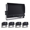 9" Monitor DVR Driving Video Recorder for RV Truck Bus+4 Rear View Backup Camera