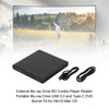 Portable External Blu ray Drive BD Combo Player Type-C for Win10 Mac OS Black