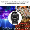 7 LED RGBW Zoom Wash Beam Moving Head Light DJ Disco Party Show Stage Light DMX