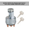 Ignition Switch For Kubota Iseki Yanmar John Deere 08086-10000 With 2Keys