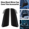 Gloss Black Mirror Cap Cover Trim Accessories for Chevy Silverado 1500 2019-2022