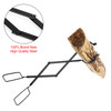 2PC Hearth Tool Fireplace Set Fire Tools Set Campfire Tongs Fire hook Black