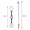 2PC Hearth Tool Fireplace Set Fire Tools Set Campfire Tongs Fire hook Black