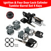 Ignition & Four Door Lock Cylinder Tumbler Barrel 4 Keys For Ford E Series Van