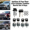 Ignition & Four Door Lock Cylinder Tumbler Barrel 4 Keys For Ford E Series Van