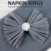 12PCS Napkin Rings w/ Hollow Out Flower Napkin Holder Adornmen Stainless Steel