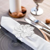 12PCS Napkin Rings w/ Hollow Out Flower Napkin Holder Adornmen Stainless Steel