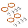 4 Exhaust Gaskets & 8 Cap Nuts For Honda CB500 CB550 VF500/700/750 VFR750/800