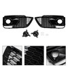 18-20 Audi Q5 SQ5 RSQ5 Black Front Honeycomb Fog Lamp Grilles Cover