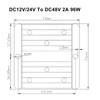 Waterproof DC/DC Converter Regulator 12V/24V Step Up to 48V 2A 96W