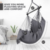 Indoor/Outdoor Hammock Chair Hanging Rope Swing With Cushions 150KG Load Bearing Gray