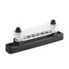 6 Way 12V Rated Bus Bar Power Distribution Terminal Block For Auto Marine Black