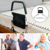Foldable Bed Rail Safety Assist Handle Hand Guard Grab Bar Elderly Handicap