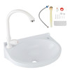 2-in-1 Outdoor Garden Water Fountain and Faucet No-Punch Bathroom Wash Basin