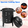Detachable 3-in-1 Vertical Charcoal Smoker Portable BBQ Smoker Grill