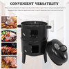 Detachable 3-in-1 Vertical Charcoal Smoker Portable BBQ Smoker Grill