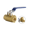 1/2" 3 Way Ball Valve Three T Port NPT Brass Female Type For Water Oil And Gas