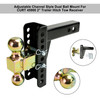 Adjustable Channel Style Dual Ball Mount For 45900 2" Trailer Hitch Tow Receiver