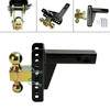 Adjustable Channel Style Dual Ball Mount For 45900 2" Trailer Hitch Tow Receiver