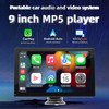 9"  Car MP5 Player Apple Carplay/Android Auto Car Bluetooth Radio + 4 LED Camera