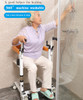 Patient Chair Transferred Lift Wheelchair w/180掳 Split Seat and Bedpan 440 lb