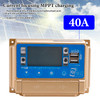 40A MPPT Bluetooth APP Solar Charge Controller Charger Fits 12V/24V Battery Gold