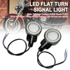 LED Flat Front Turn Signal Light For Heritage Softail Classic Touring 99-23 black