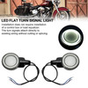 LED Flat Front Turn Signal Light For Heritage Softail Classic Touring 99-23 black