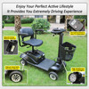 4 Wheels Elderly Seniors Electric Mobility Scooter Electric Powered Wheelchair Black
