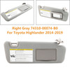 Right Sun Visor W/Vanity Light Gray 74310-0E074-B0 For Toyota Highlander 2014-19