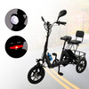 Three Wheel Electric Tricycle for Adults 3 Wheel Motorized Folding E-Bike Black